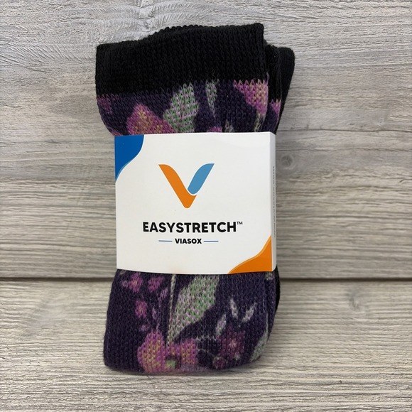 Viasox Accessories - Viasox EasyStretch Non Binding Diabetic High Knee Socks Sm/Med Dark Lavender C3